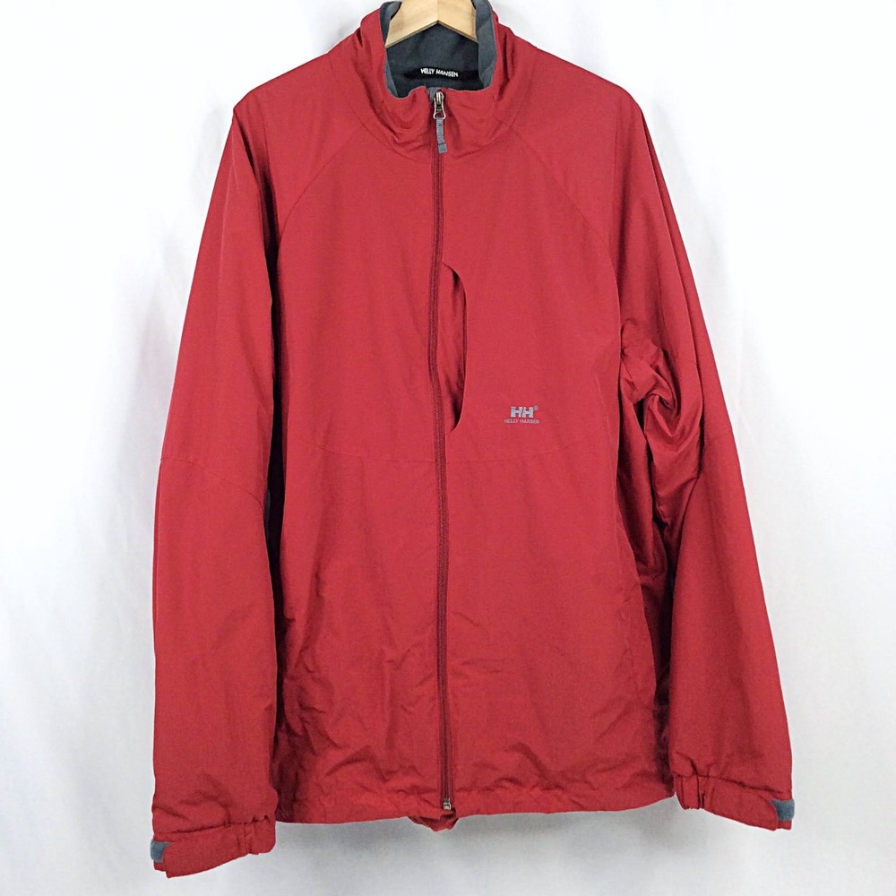 Helly Hansen Waterproof Jacket Men's Size XXL Red Full Zip Nylon